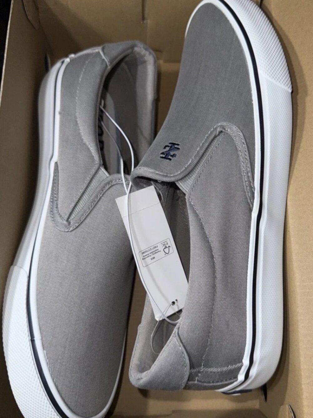 Izod Memory Foam Sunapee Slip On Canvas Men Gray